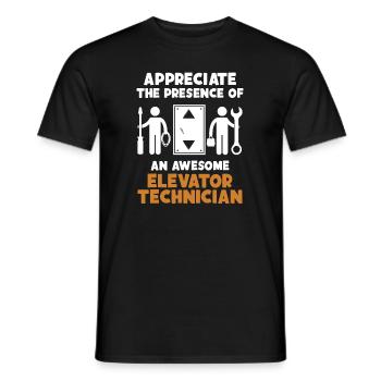 Appreciate Presence Of Awesome Elevator - Men's T-Shirt - black - Front - AI Model Male 178 light (178cm)