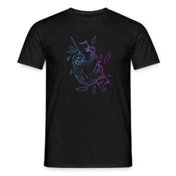 Brown-Throated Pilosa Folivora Lover Sloth - Men's T-Shirt - black - Front - AI Model Male 178 light (178cm)
