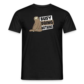 Beschäftigt mit Nichtstun Braunkehl-Pilosa Folivora - Männer T-Shirt - Schwarz - Vorne - AI Model Male 178 light (178cm)