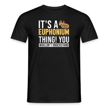 C’est un euphonium, un instrument, un euphoniste - T-shirt homme - noir - Devant - AI Model Male 178 light (178cm)