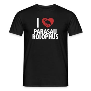 I love Parasaurolophus Dinosaur Lover - Men's T-Shirt - black - Front - AI Model Male 178 light (178cm)