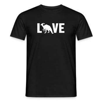 Parasaurolophus Love Dinosaur Hadrosauridae - Men's T-Shirt - black - Front - AI Model Male 178 light (178cm)