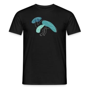 Lineart Parasaurolophini Hadrosauridae Lover - Men's T-Shirt - black - Front - AI Model Male 178 light (178cm)