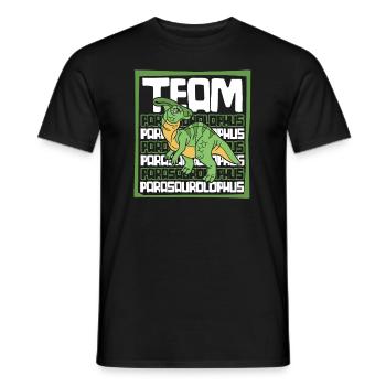 Team Parasaurolophini Dinosaur Hadrosauridae - Men's T-Shirt - black - Front - AI Model Male 178 light (178cm)