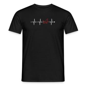 Origami Heartbeat Papierkranich Falten Eule Meister - Männer T-Shirt - Schwarz - Vorne - AI Model Male 178 light (178cm)