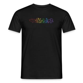 Origami LGBT Regenbogen Papierkranich Falten Eule - Männer T-Shirt - Schwarz - Vorne - AI Model Male 178 light (178cm)