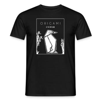 Origami Chinesisches Hanzi Falten Eule Papierkranich - Männer T-Shirt - Schwarz - Vorne - AI Model Male 178 light (178cm)