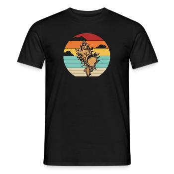 Sac à coquillage rétro Bivalvia Hunter Seashell - T-shirt homme - noir - Devant - AI Model Male 178 light (178cm)