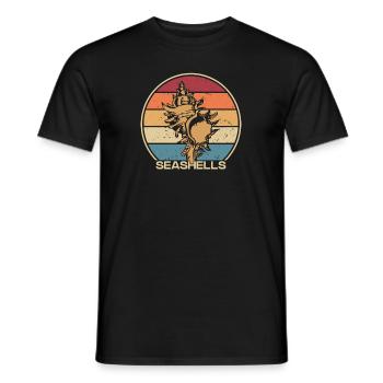 Retro Seashells Shell Sac à coquillages Coquillage - T-shirt homme - noir - Devant - AI Model Male 178 light (178cm)
