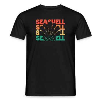 Retro Silhouette Sac à coquillages Bivalvia Seashell - T-shirt homme - noir - Devant - AI Model Male 178 light (178cm)