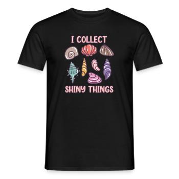 Ich sammle glänzende Dinge Bivalvia Muschel Muschel - Männer T-Shirt - Schwarz - Vorne - AI Model Male 178 light (178cm)