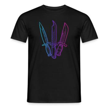 Butcher Knife Collectible Restoration Lover Knife - Men's T-Shirt - black - Front - AI Model Male 178 light (178cm)
