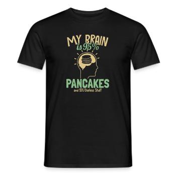 Mon cerveau est composé à 95% de crêpes Recettes Griddlecake - T-shirt homme - noir - Devant - AI Model Male 178 light (178cm)