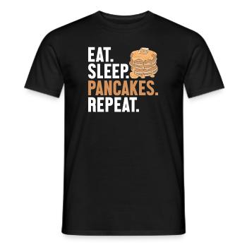 Manger des crêpes pour dormir Répéter les recettes Griddlecake - T-shirt homme - noir - Devant - AI Model Male 178 light (178cm)