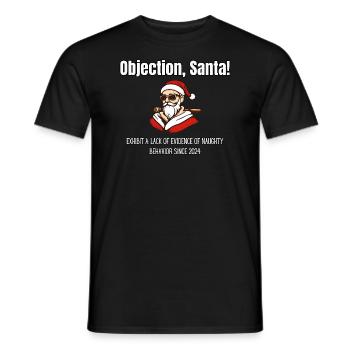 Objection, Santa! - funny christmas design for law - Men's T-Shirt - black - Front - AI Model Male 178 light (178cm)