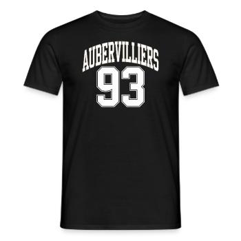 Aubervilliers 93 - T-shirt homme - noir - Devant - AI Model Male 178 light (178cm)