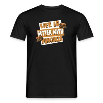 La vie est meilleure avec des recettes de crêpes Flapjack - T-shirt homme - noir - Devant - AI Model Male 178 light (178cm)
