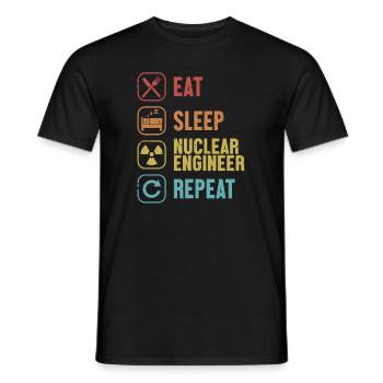 Manger Dormir Ingénieur nucléaire Répéter Énergie Nucléaire - T-shirt homme - noir - Devant - AI Model Male 178 light (178cm)