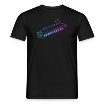 Harpe à bouche Harmoniste Harmoniciste Professionnel - T-shirt homme - noir - Devant - AI Model Male 178 light (178cm)