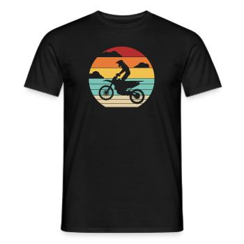 Retro Motorcycle Racing Supermoto Riders Motocross - Men's T-Shirt - black - Front - AI Model Male 178 light (178cm)