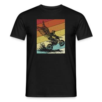 Retro Racing Supermoto Motorcycle Riders Motocross - Men's T-Shirt - black - Front - AI Model Male 178 light (178cm)