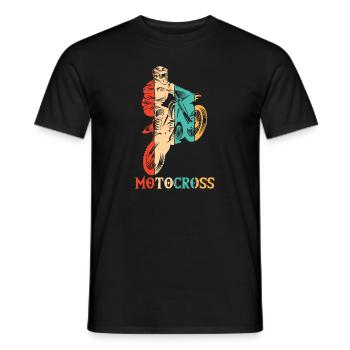 Retro Racing Supermoto Motorcycle Riders Motocross - Men's T-Shirt - black - Front - AI Model Male 178 light (178cm)