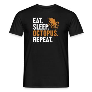 Eat Sleep Octopus Repeat Octopoda Cephalopoda - Men's T-Shirt - black - Front - AI Model Male 178 light (178cm)