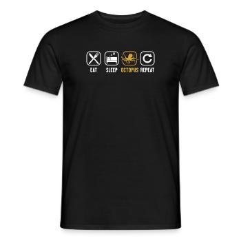 Eat Sleep Octopus Repeat Octopodes Octopoda Lover - Men's T-Shirt - black - Front - AI Model Male 178 light (178cm)