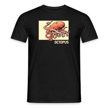 Octopus Doodle Chinese Hanzi Octopodes Octopoda - Men's T-Shirt - black - Front - AI Model Male 178 light (178cm)