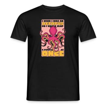 Could Slap 8 People At Once Cephalopoda Octopodes - Men's T-Shirt - black - Front - AI Model Male 178 light (178cm)