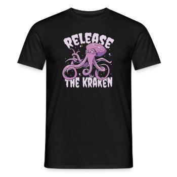 Release The Kraken Cephalopoda Octopodes Octopoda - Men's T-Shirt - black - Front - AI Model Male 178 light (178cm)