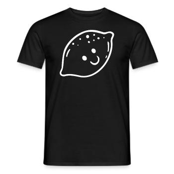 funny lemon smiley - Men's T-Shirt - black - Front - AI Model Male 178 light (178cm)