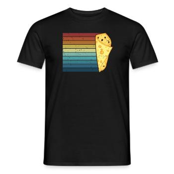 Fromager rétro Queso Lover Fromage Gouda - T-shirt homme - noir - Devant - AI Model Male 178 light (178cm)