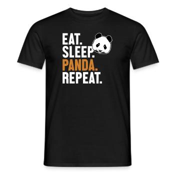 Essen Schlaf Panda Repeat Panda Bär Freund Riese - Männer T-Shirt - Schwarz - Vorne - AI Model Male 178 light (178cm)