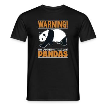 Peut parler spontanément de l’ami des pandas - T-shirt homme - noir - Devant - AI Model Male 178 light (178cm)
