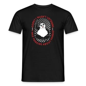 Ich dachte an Pandas Panda Bär Freund Riese - Männer T-Shirt - Schwarz - Vorne - AI Model Male 178 light (178cm)