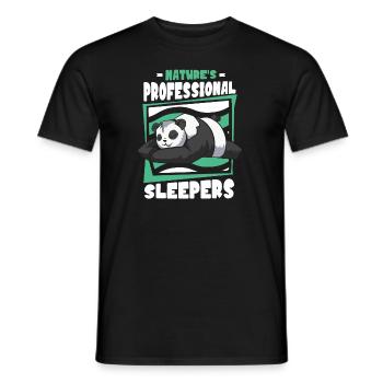 Nature's Professional Sleepers Panda Bear Friend - Men's T-Shirt - black - Front - AI Model Male 178 light (178cm)