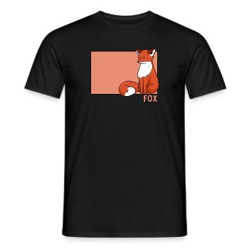 Fox Doodle Chinese Hanzi Canidae Caninae Red Fox - Men's T-Shirt - black - Front - AI Model Male 178 light (178cm)
