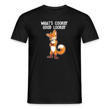 Qu’est-ce qui mijote bien Caninae Red Fox - T-shirt homme - noir - Devant - AI Model Male 178 light (178cm)