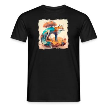 Canidae Caninae Red Fox Fox Lover Fox - Men's T-Shirt - black - Front - AI Model Male 178 light (178cm)