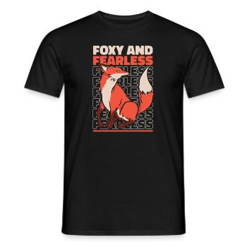Foxy And Fearless Caninae Red Fox Canidae Fox - Men's T-Shirt - black - Front - AI Model Male 178 light (178cm)