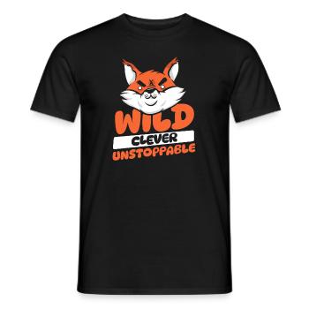 Wild Clever Unstoppable Red Fox Canidae Caninae - Men's T-Shirt - black - Front - AI Model Male 178 light (178cm)