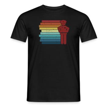 Retro Prison Guard Police Officer Corrections - Men's T-Shirt - black - Front - AI Model Male 178 light (178cm)
