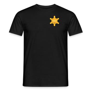 Korrekturen des Logo-Emblems des Justizvollzugsbeamten - Männer T-Shirt - Schwarz - Vorne - AI Model Male 178 light (178cm)