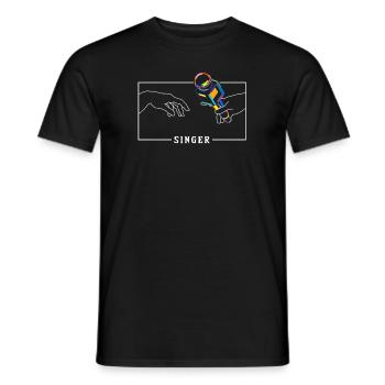 Michelangelo Création d’Adam Singer Chanteur - T-shirt homme - noir - Devant - AI Model Male 178 light (178cm)