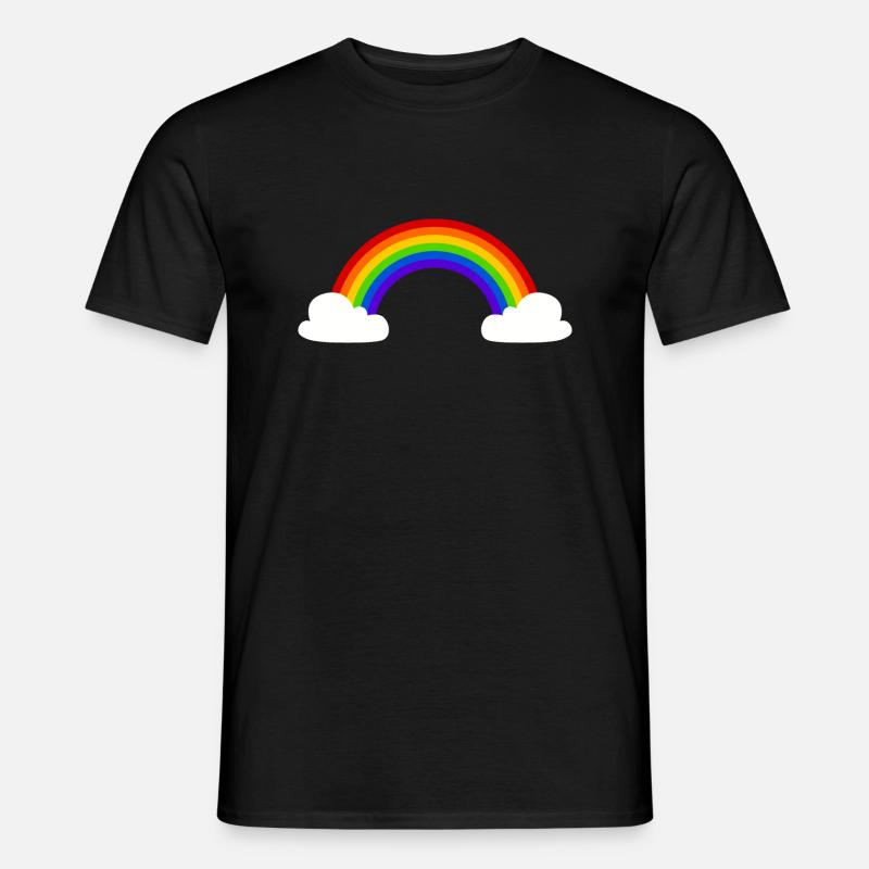 Rainbow with clouds - Men’s T-shirt - black
