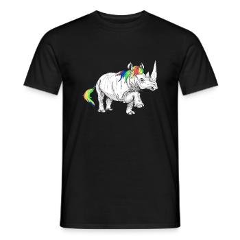 Rhino unicorn - Men's T-Shirt - black - Front - AI Model Male 178 light (178cm)