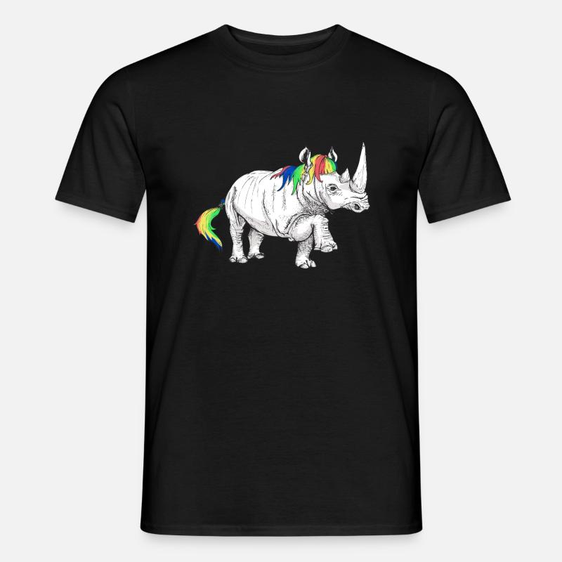Nashorn Einhorn - Männer T-Shirt - Schwarz