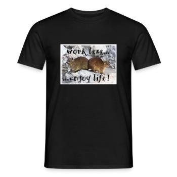 travailler moins Klippschliefer - T-shirt homme - noir - Devant - AI Model Male 178 light (178cm)