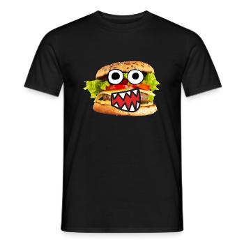 Hamburger - T-shirt homme - noir - Devant - AI Model Male 178 light (178cm)